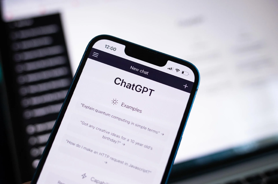 A phone screen showing the ChatGPT home page.